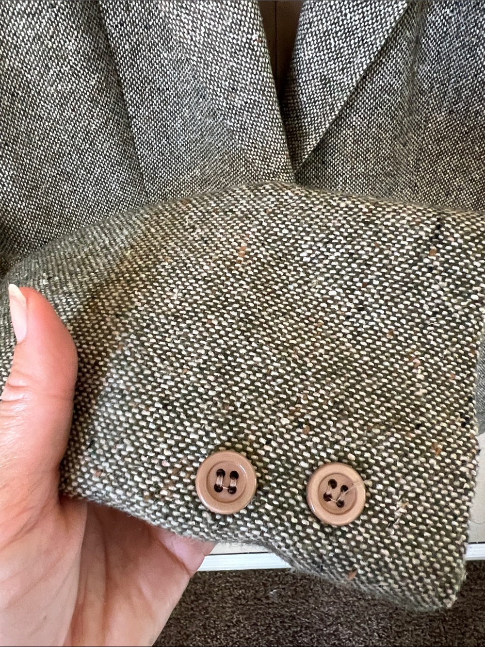 Oscar de la renta vintage speckled tweed blazer - Picture 4 of 8